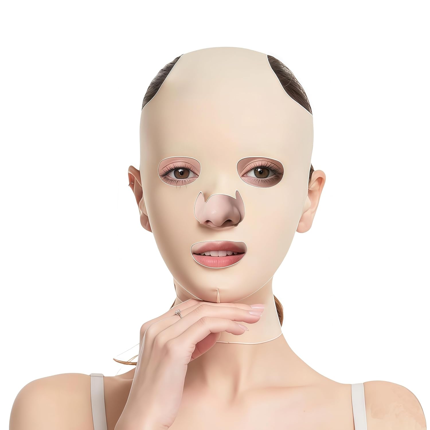Vimmvid Double Chin Mask, Double Chin Remover, Jawline Mask, V Line Lifting Mask, Chin Mask, Sleeping, Anti Aging & Face Compression Chin, Pack of 1
