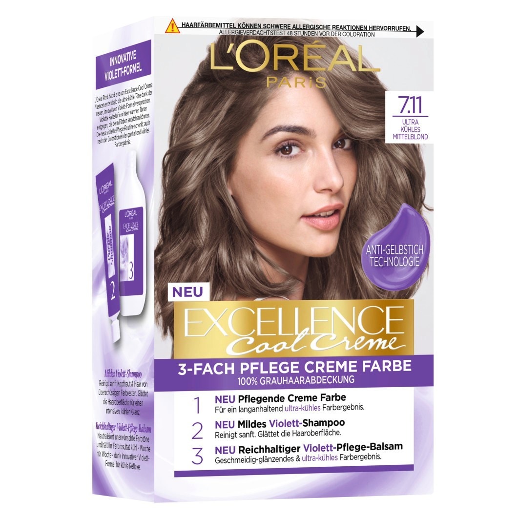 L´Oréal Paris Excellence Cool Cream, Ultra Cool Medium Blonde 7.11