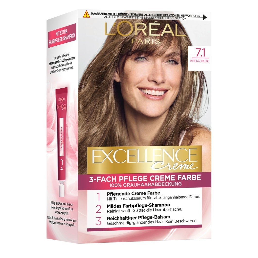 L´Oréal Paris Excellence Crème, No. 7.1 - Medium ash blond