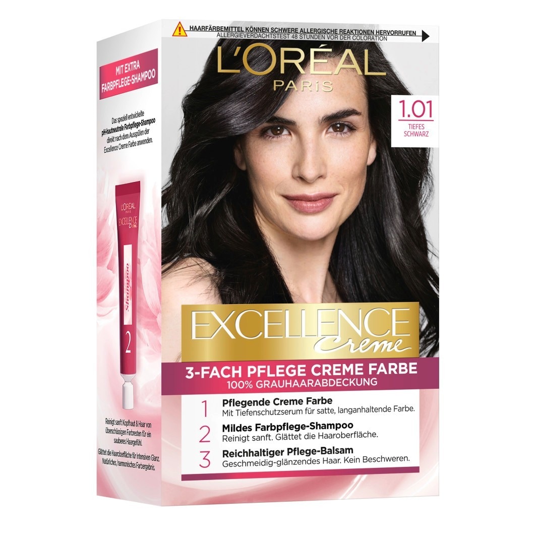 L´Oréal Paris Excellence Crème, No. 1.01 - Deep Black