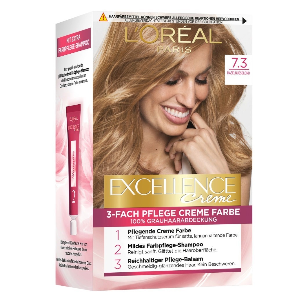 L´Oréal Paris Excellence Crème, No. 7.3 - Hazelnut blond