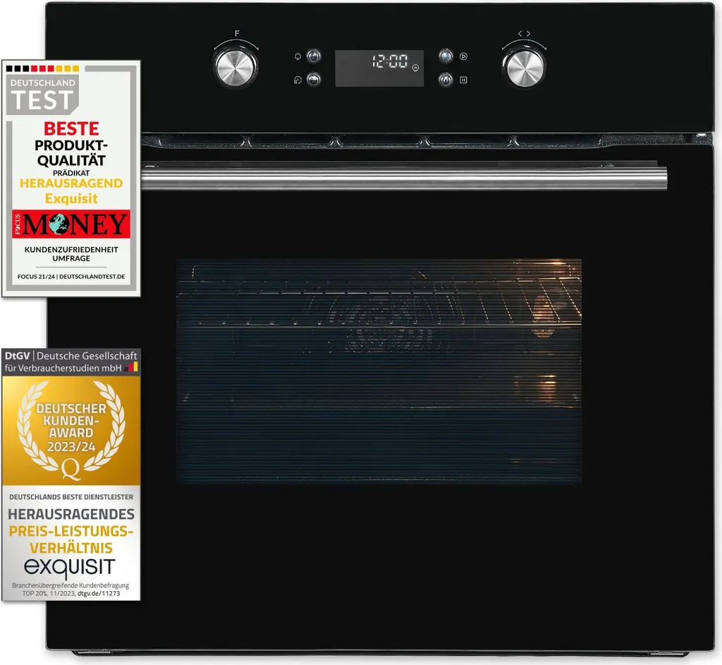 Exquisit built-in oven EBEP697-H-030 black | Energy efficiency class A | 70.2 l cooking chamber | 60 cm built-in oven