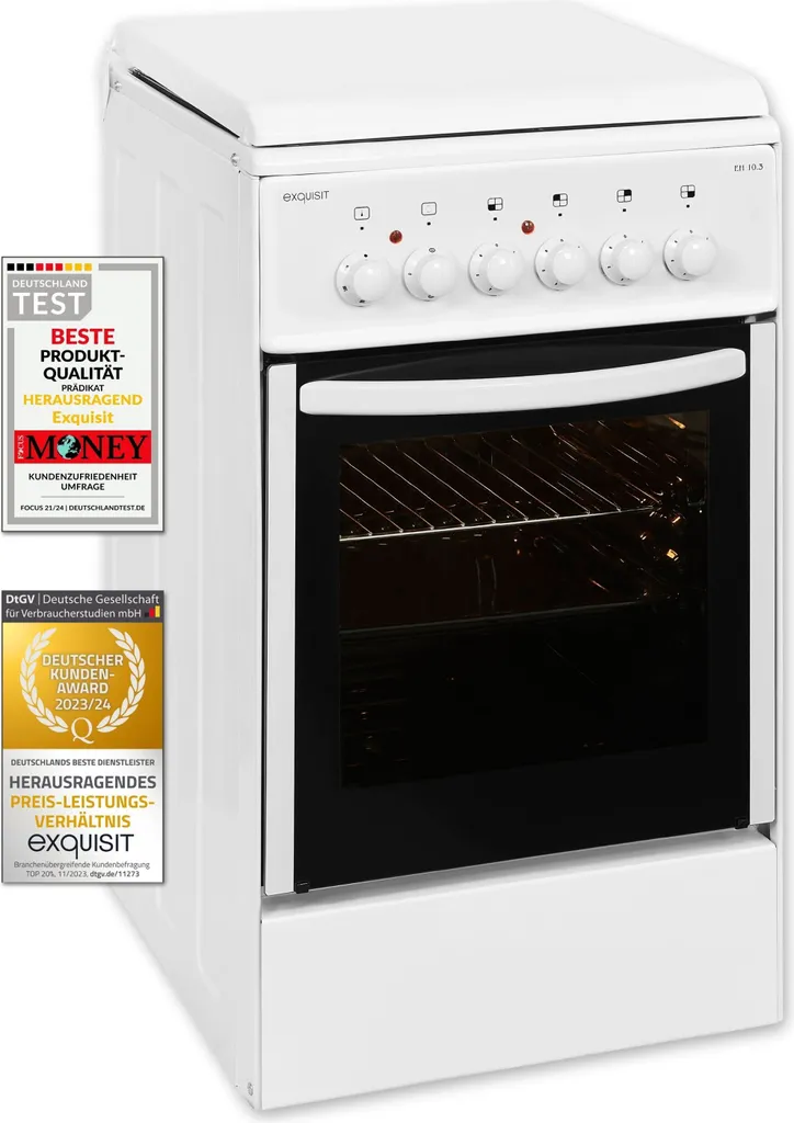 Exquisit Electric Freestanding Cooker EH 10.3 F2 | Net Capacity | White