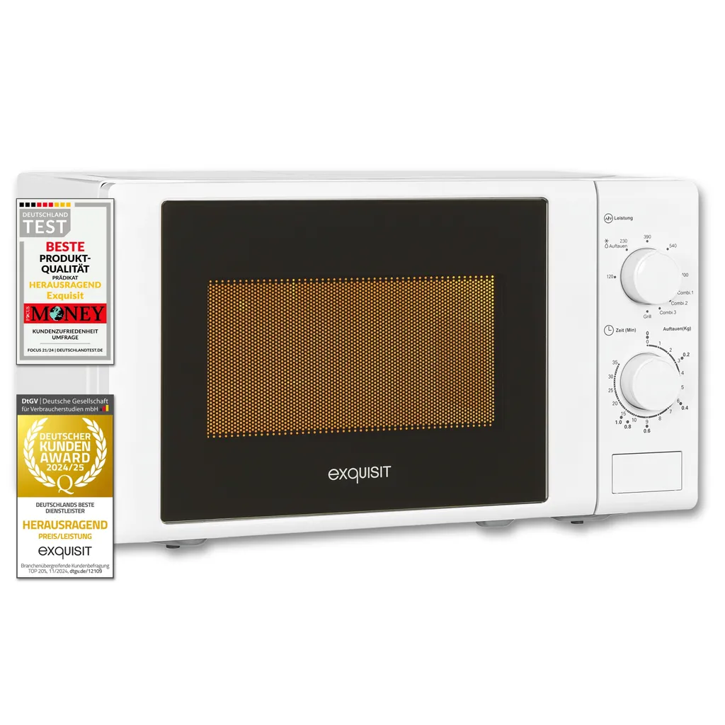 Exquisit Microwave MW 900-030G white | Grill | max. 1000 W | 20 l cooking chamber