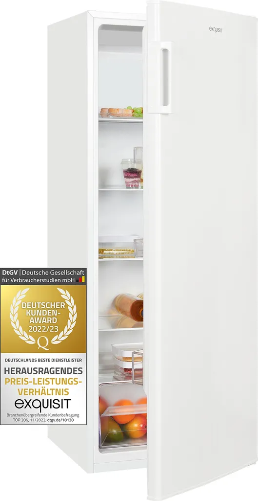 Exquisit KS320-V-H-040E full-size refrigerator, white | 242 l net capacity | White