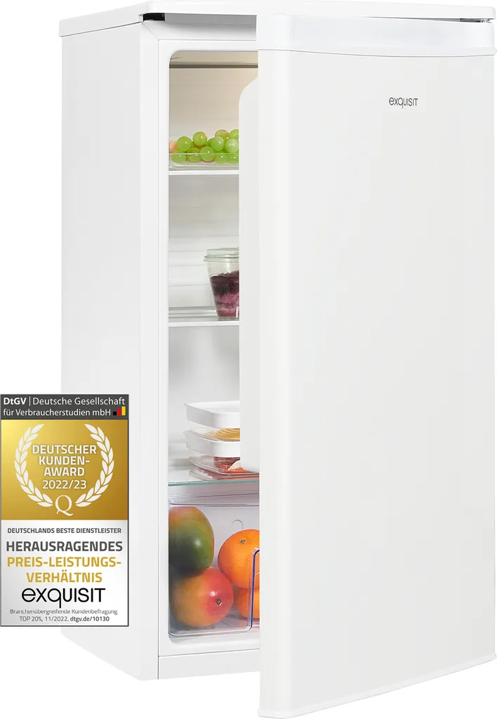 Exquisit KS85-V-091E full-size refrigerator, white PV | 75 l net capacity | White