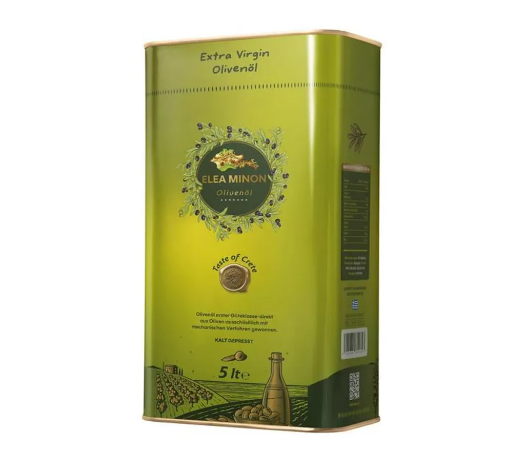 Muvax Extra Virgin Olive Oil from Crete | 5 Liter Canister with Pouring Spout | Cold-Pressed & Unfiltered | Premium Koroneiki Olive Oil from Greece