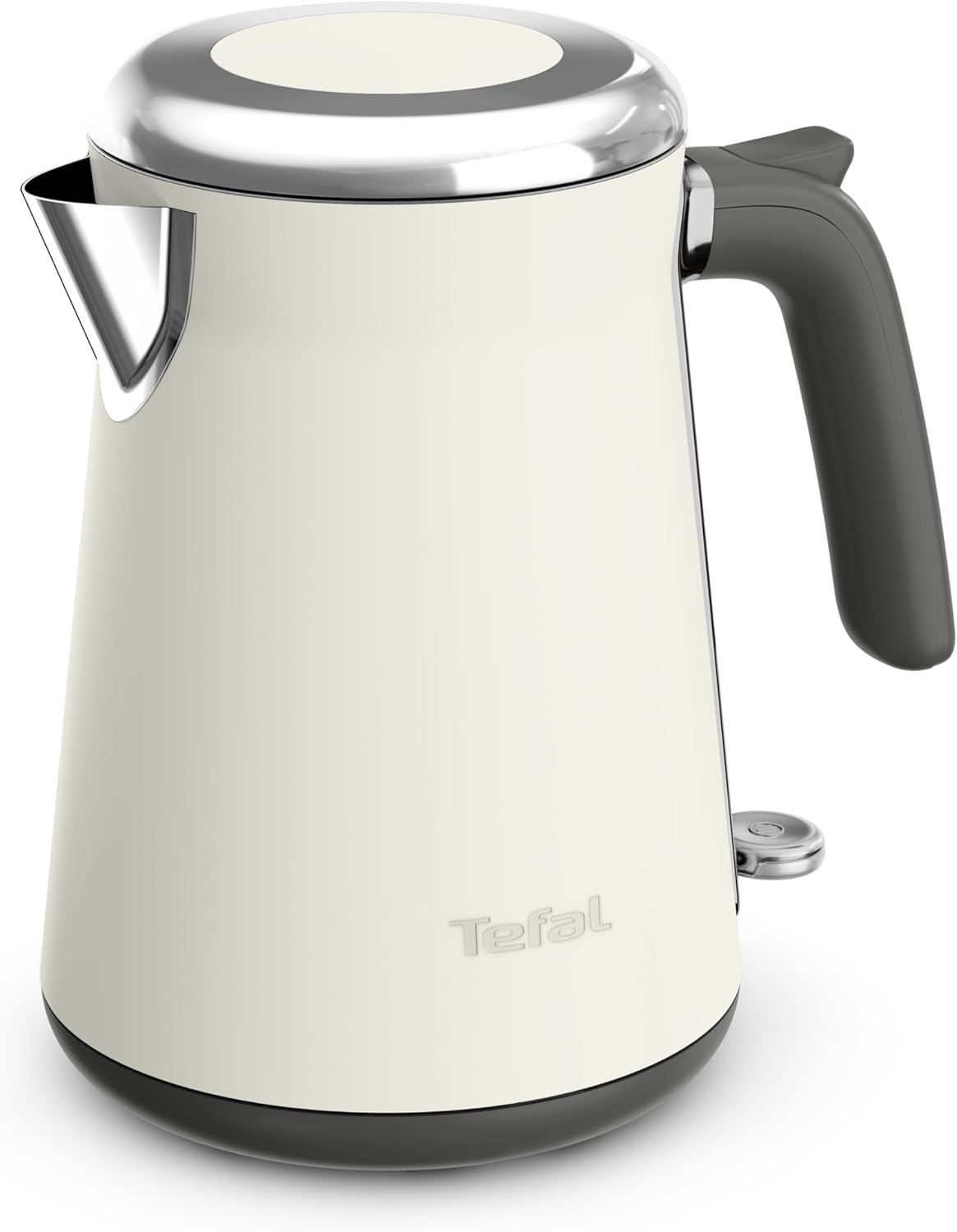 Tefal Collection KI666AE0 Retro Style Stainless Steel Kettle, 1.7L Capacity, 2400W, One-Handed Open, One Cup Indicator, Automatic Shut-Off with Control Light, Cream Beige