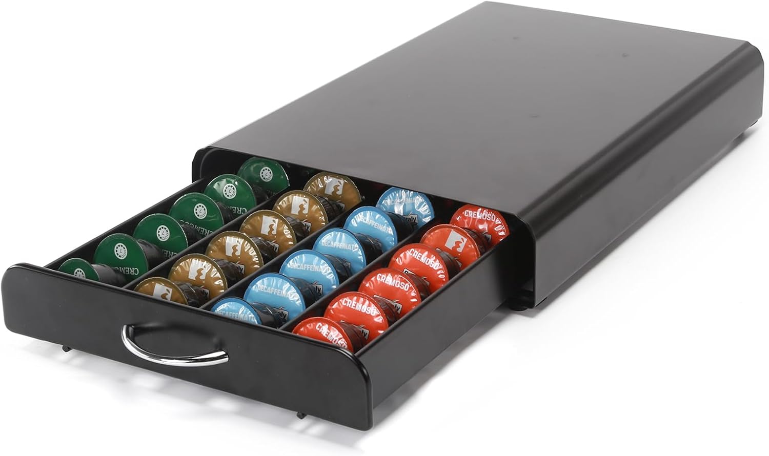 Coffee Capsule Holder for Cafissimo Capsules, Metal Coffee Capsule Drawer for Storage of 40 Capsules, Black