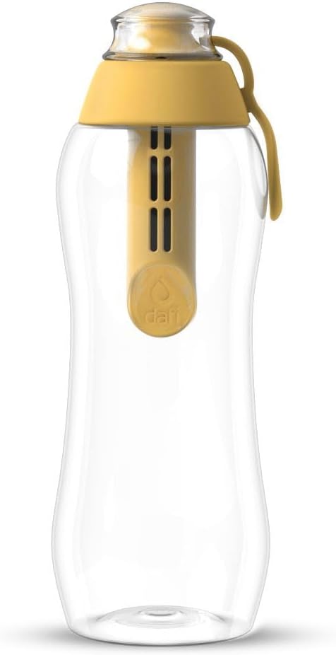 DAFI Water Bottle with Filter 0.3 L, Beige - Water Bottle with Water Filter, BPA-Free, Sports Bottle with Filtered Water for Travel - Filter Bottle Outdoor + Activated Carbon Filter