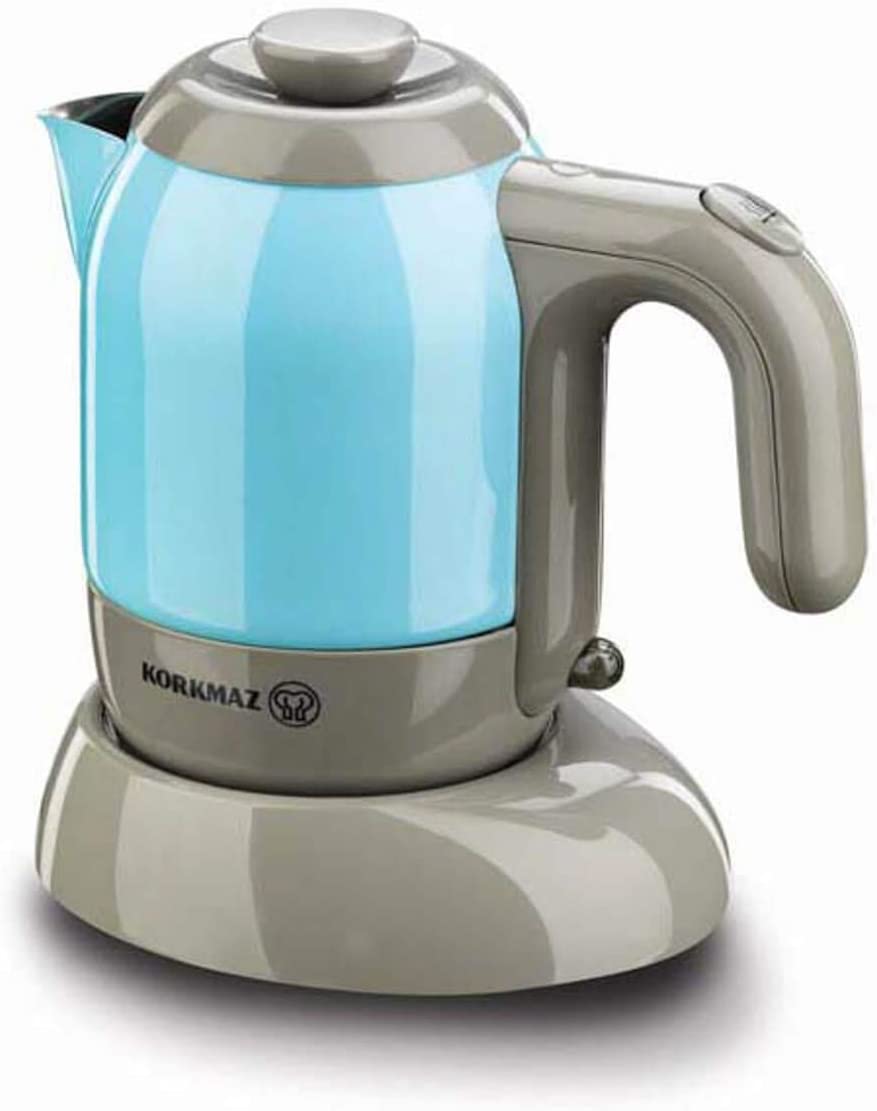 Korkmaz Mia A475-01 Electric Coffee Maker Mocha 400 Watt 4 Cups 18/10 Espresso Maker Blue Turquoise Cezve 4 Year Guarantee Tested - Electric Cezve Makinesi 400W 4 Fincanlık 18/10
