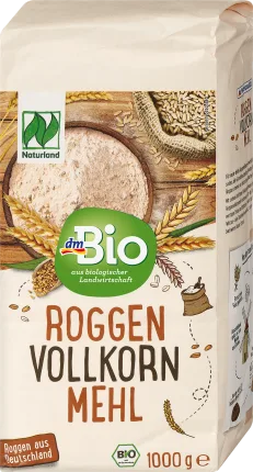 dmBio Flour, whole grain rye, 1000 g