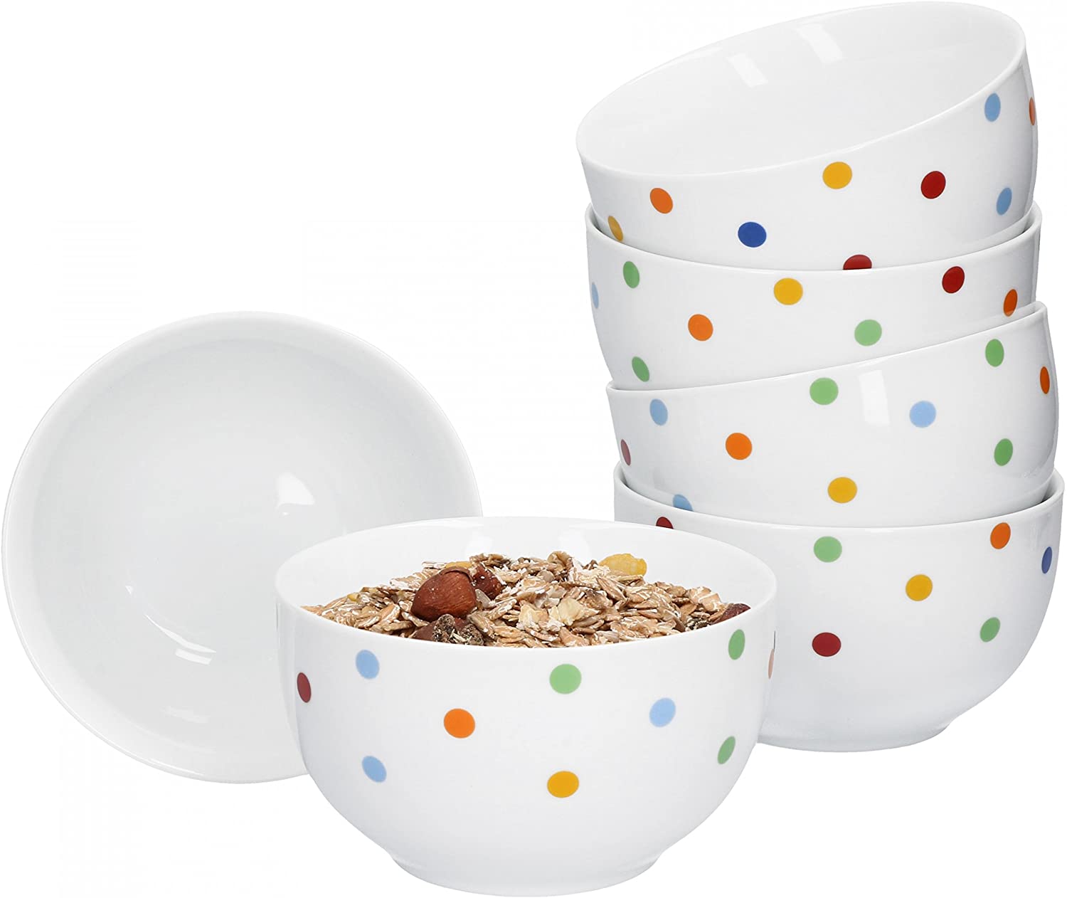 Van Well Capri Porcelain Crockery Set Of 6 White With Decoration