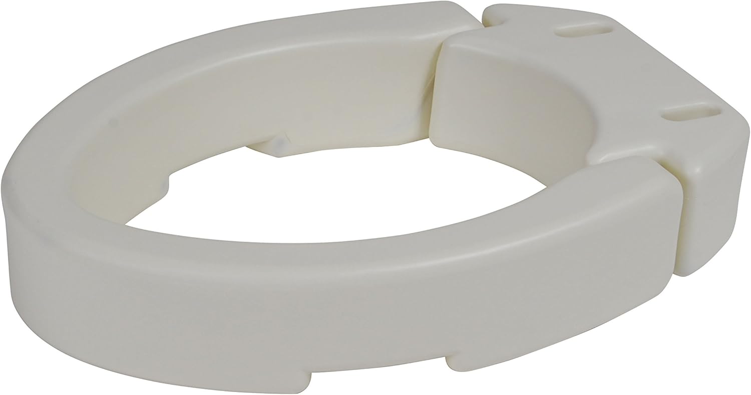 Drive Medical White Hinge Raised Toilet Seat