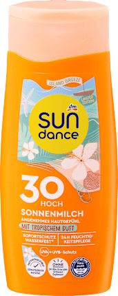SUNDANCE Sun lotion with tropical scent, island breeze, SPF 30, 200 ml