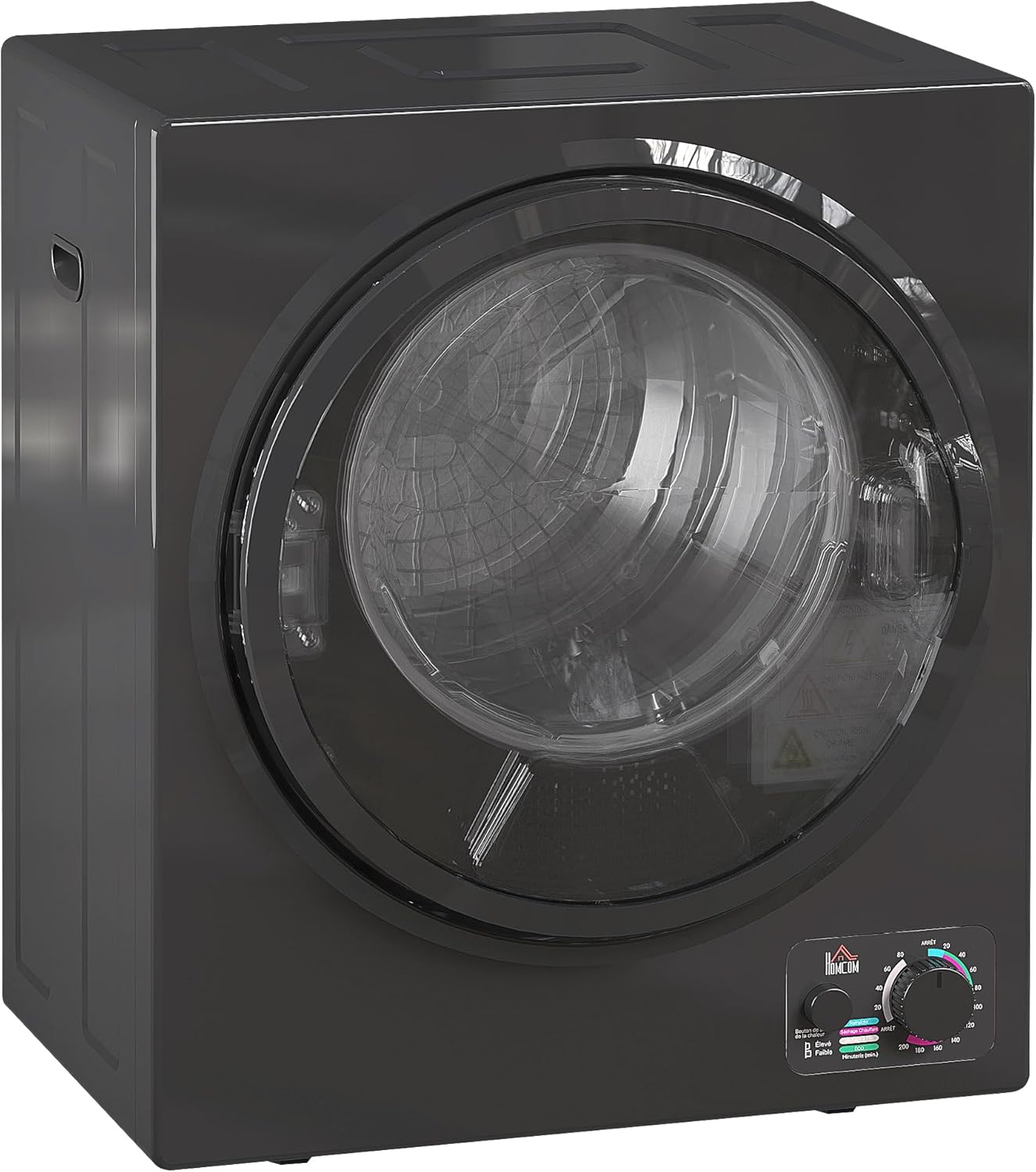 HOMCOM Portable Clothes Dryer Electric Tumble Dryer 850W 4kg 4kg 4 Drying Modes 2 Heat Settings Stainless Steel Tank Wall Mounted Dorm Black