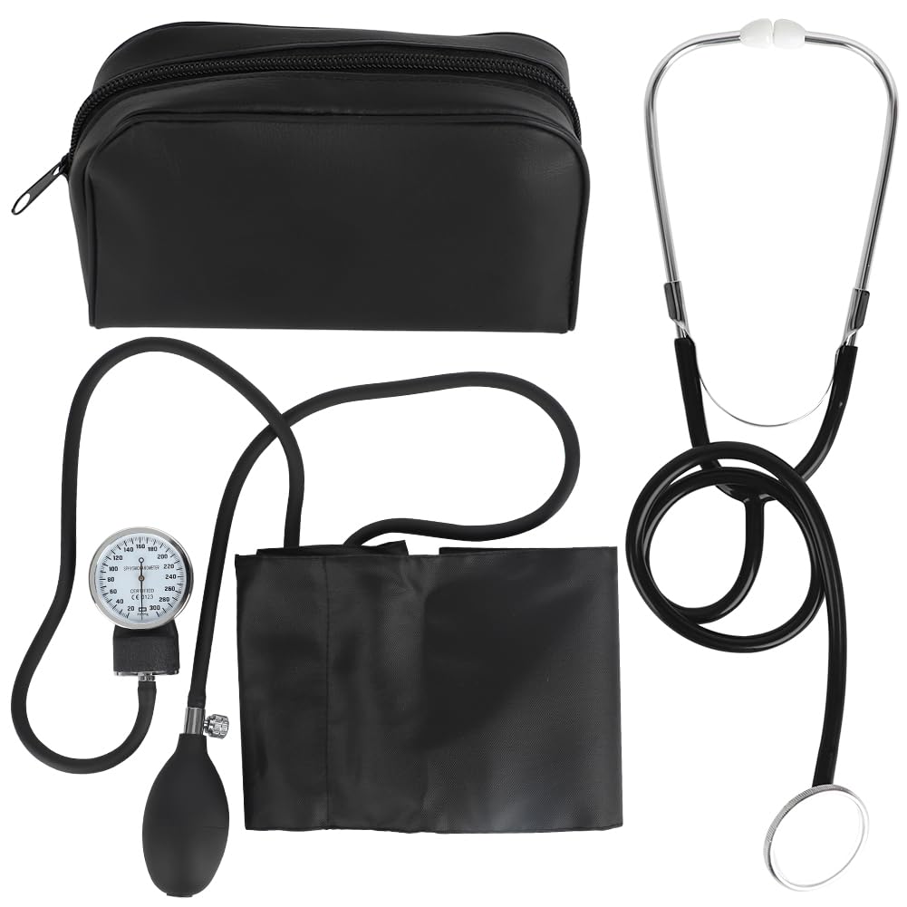 Gohytal Manual Blood Pressure Monitor, Blood Pressure Cuff with Flat Head Stethoscope, Upper Arm, Aneroid and Cuff, Blood Pressure Monitor, Arm Sleeve for Home for Doctor, Practice Home