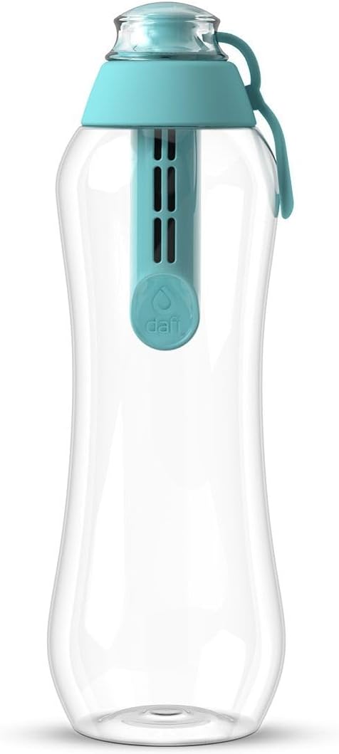 DAFI Store DAFI Water Bottle with Filter 0.5 L, Turquoise - Water Bottle with Water Filter, BPA-Free, Sports Bottle with Filtered Water for Travel - Filter Bottle Outdoor + Activated Carbon Filter Straw