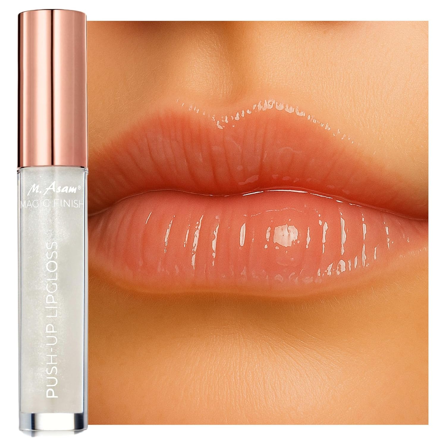 M. Asam Magic Finish Push-Up Lip Gloss Cool Diamond (4 ml) - Plumping Transparent Lip Gloss for Full, Shiny Lips, Enriched with Hyaluron, Tingling Push-Up Effect