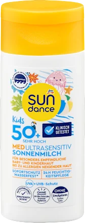 SUNDANCE Sunscreen Kids MED ultra sensitive SPF 50+, travel size, 50 ml