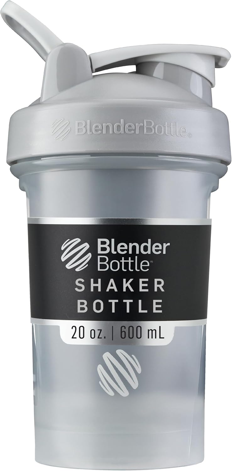BlenderBottle Classic V2 Shaker Bottle, Perfect for Protein Shakes and Pre-Workout, 590 ml, Pebble Grey