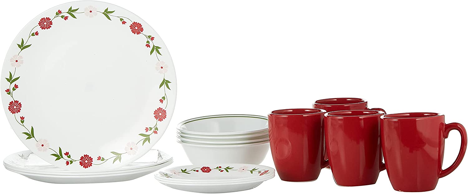 Corelle Spring Pink 16pc Dinner Set