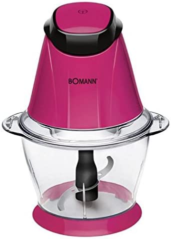 Bomann Picadoras Household Appliances 1L 250W Pink Transparent Electric Chopper - Food Tool Kit 1 Litre Pink Transparent Stainless Steel 250W 220-240V 50/60Hz