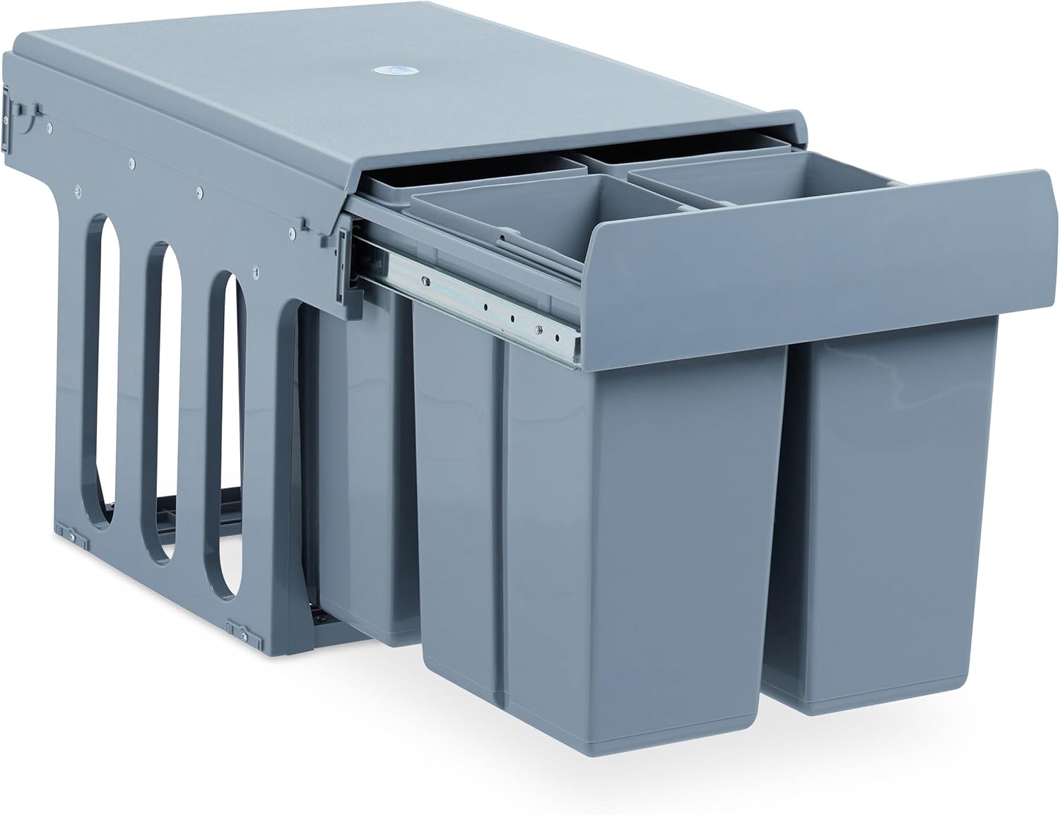 Relaxdays built-in kitchen bin, pull-out waste system, base cabinet, plastic, 4 x 8 liters each, height x width x depth: 35 cm x 34 cm x 48 cm