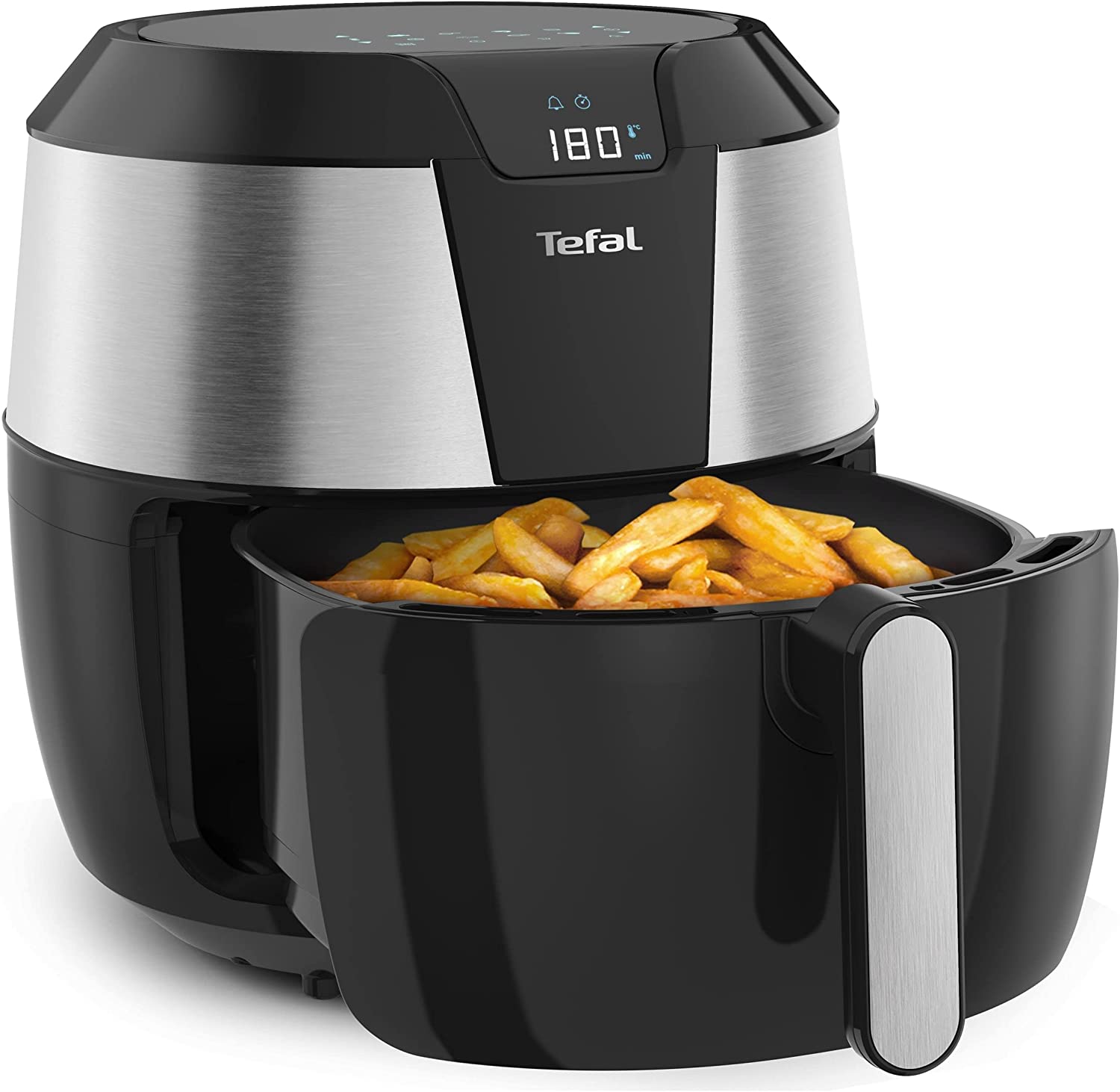 Tefal EY701D Easy Fry XXL hot air fryer (1700 watts, capacity: 1.6 kg, timer, 8 automatic menus) black / stainless steel