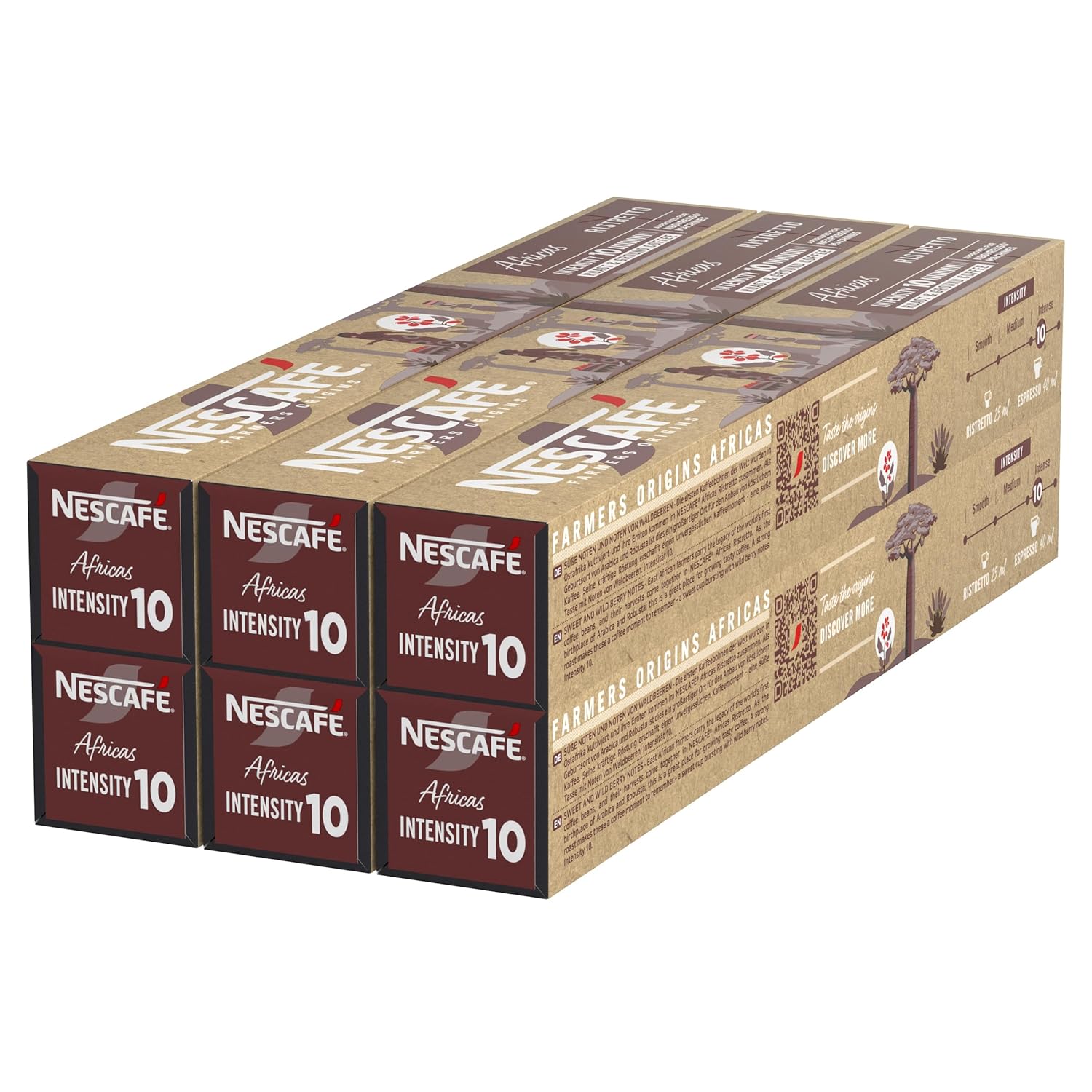 Nescafe Farmers Origins NESCAFÉ Farmers Origins Africas Ristretto 6 x 10 Coffee Capsules - Coffee capsules for Nespresso machines