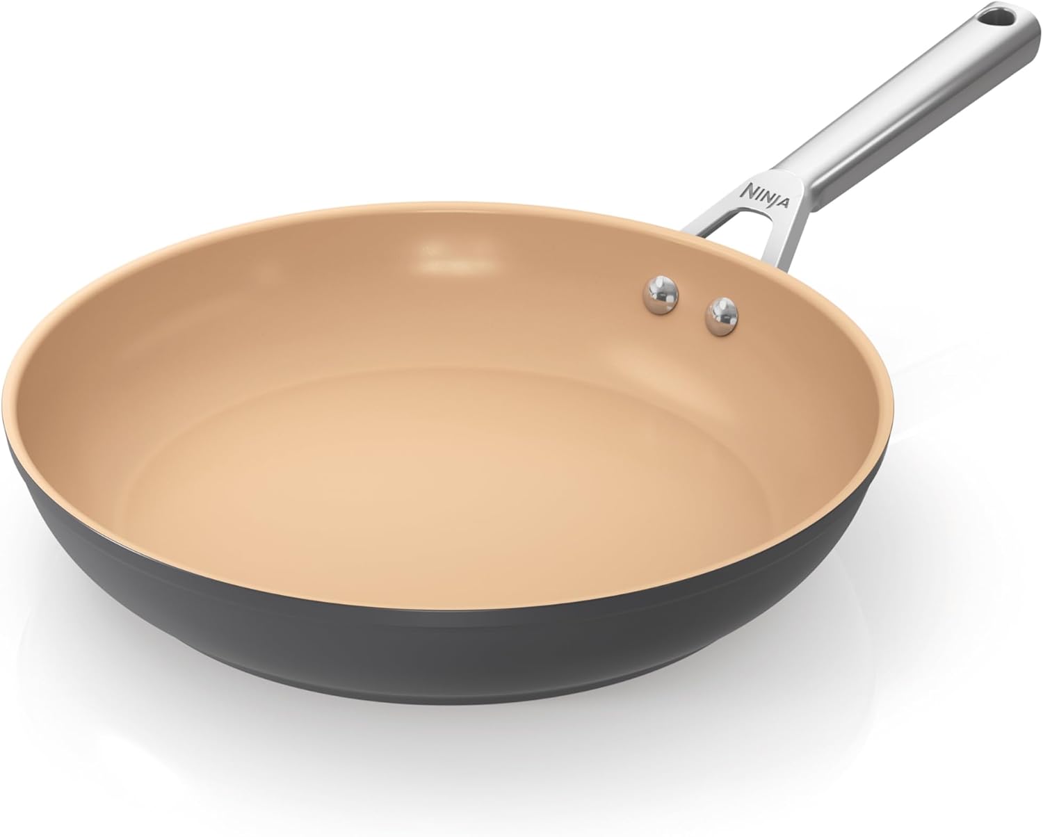Ninja Extended Life 28 cm Ceramic Frying Pan, Non-Stick Coating (no PFAs, PFOA, Lead or Cadmium), Induction Comfort, Stainless Steel Handle, Oven Safe up to 285°C, CW90028EUUKDB