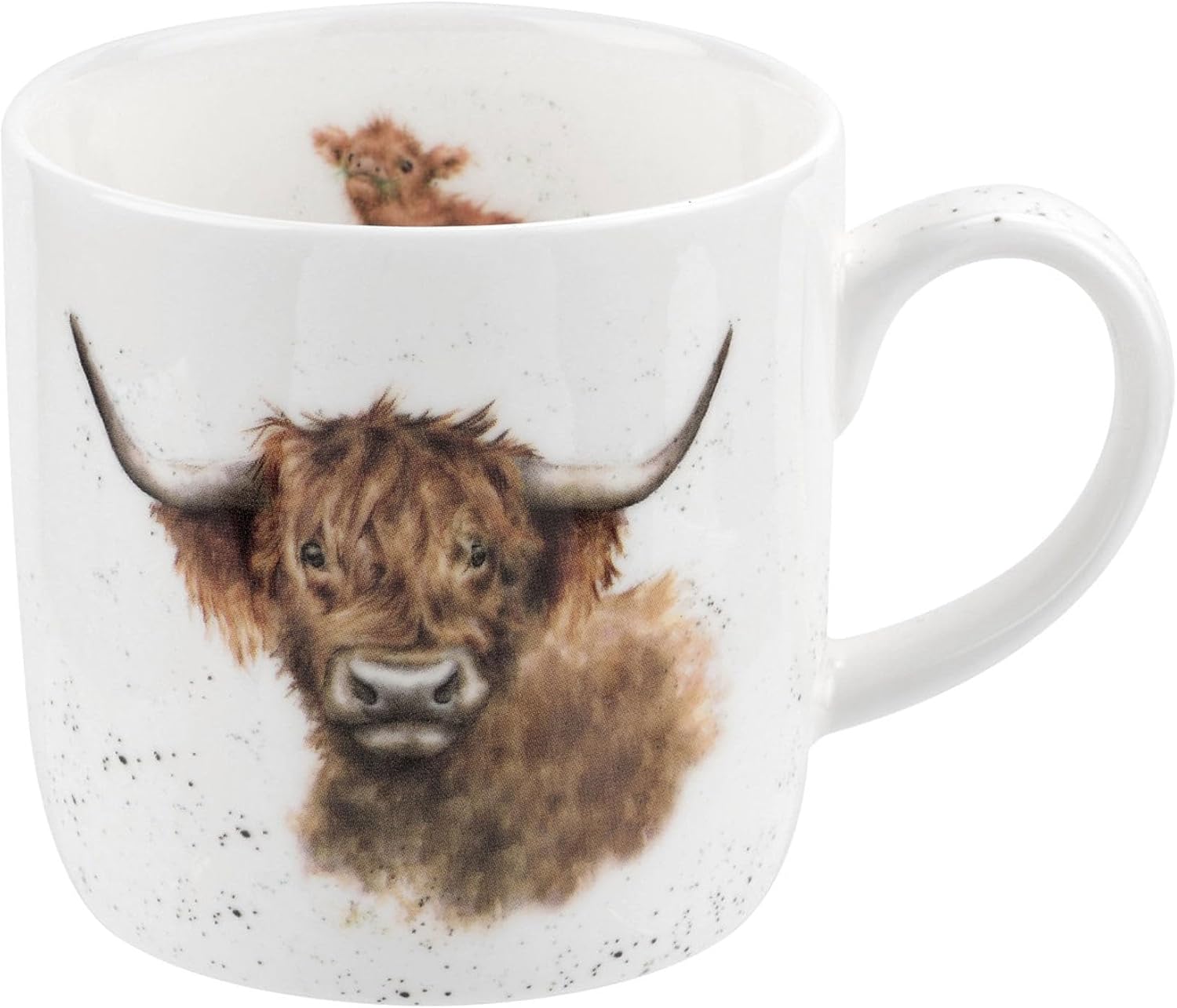 Portmeirion Wrendale Highland Coo (Cow) Single Mug, Bone China Multi-Colour, 11 x 6.5 x 8.3 cm