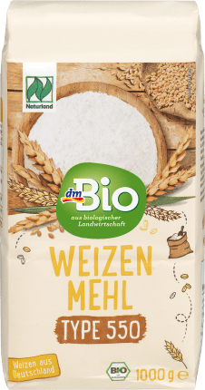 dmBio Flour, wheat flour type 550, Naturland, 1000 g
