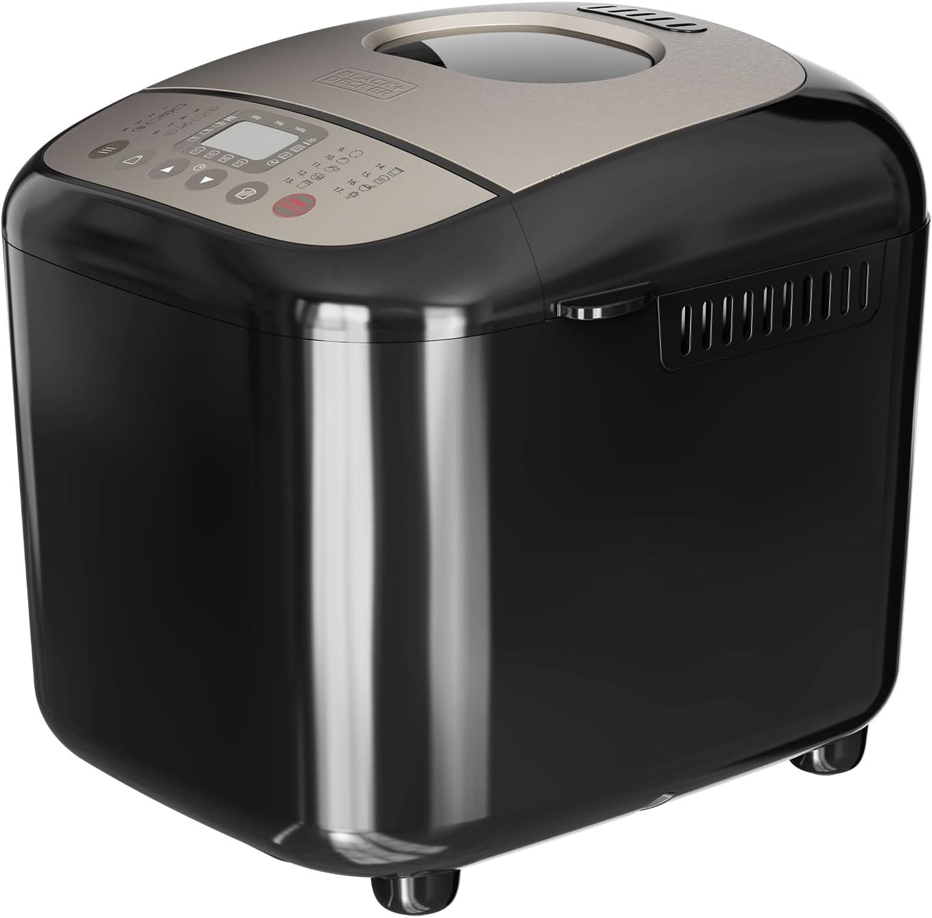 BLACK+DECKER BXBM600E Bread Maker 600 W, 500 g, 750 g & 1 kg, 17 Programmes for Bread, Yogurt, Cake & Jam, 15 Hours Programmable, Removable Baking Container