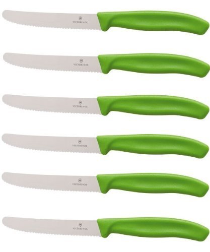 Victorinox Table Knife Green New Handle Shape Set Of 6