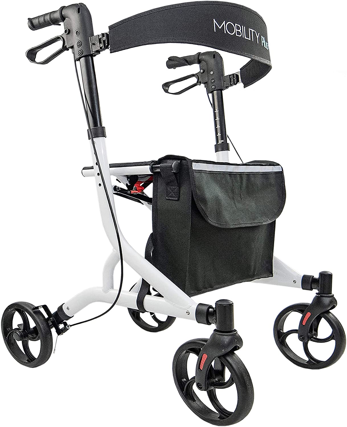 MOBILITY Plus+ MOBILITY Plus+ LR10+ Lightweight Rollator - Indoor and Outdoor Walker - Foldable - Height 