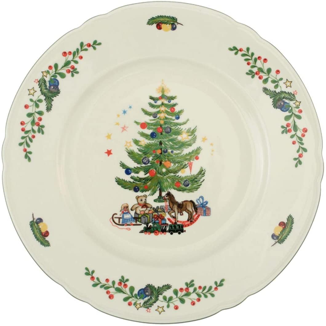 Seltmann Weiden Marieluise Christmas Dinner Plate, Round, Green/Multi-Colour, 27.3 x 27.3 x 2.9 cm