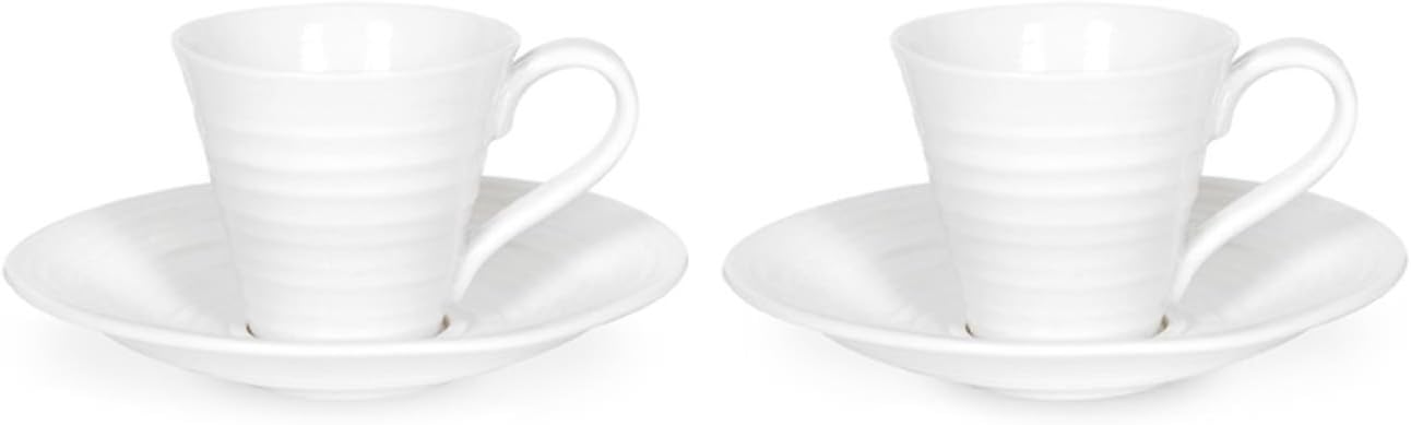 Sophie Conran for Portmeirion Espresso Cup and Saucer, Porcelain, White, 22 x 22 x 6.5 cm
