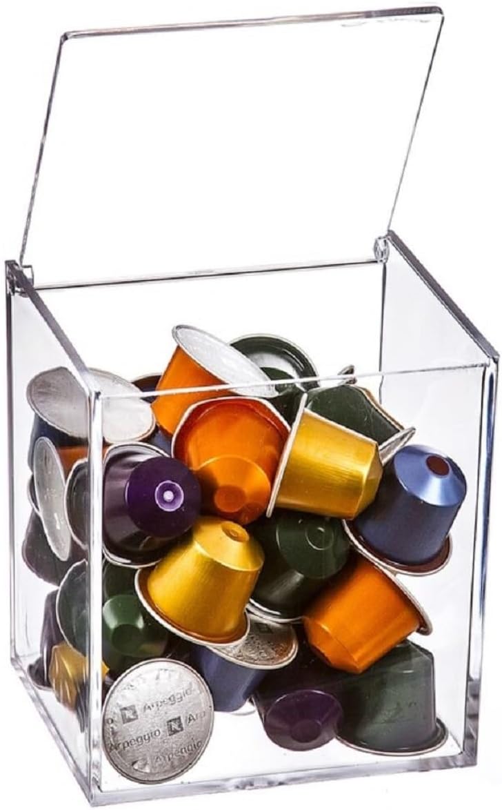 Casa D'Or D\'CASA Plexiglass Capsule Container for 13 Dolce Gusto Capsules or 40 Nespresso Capsules