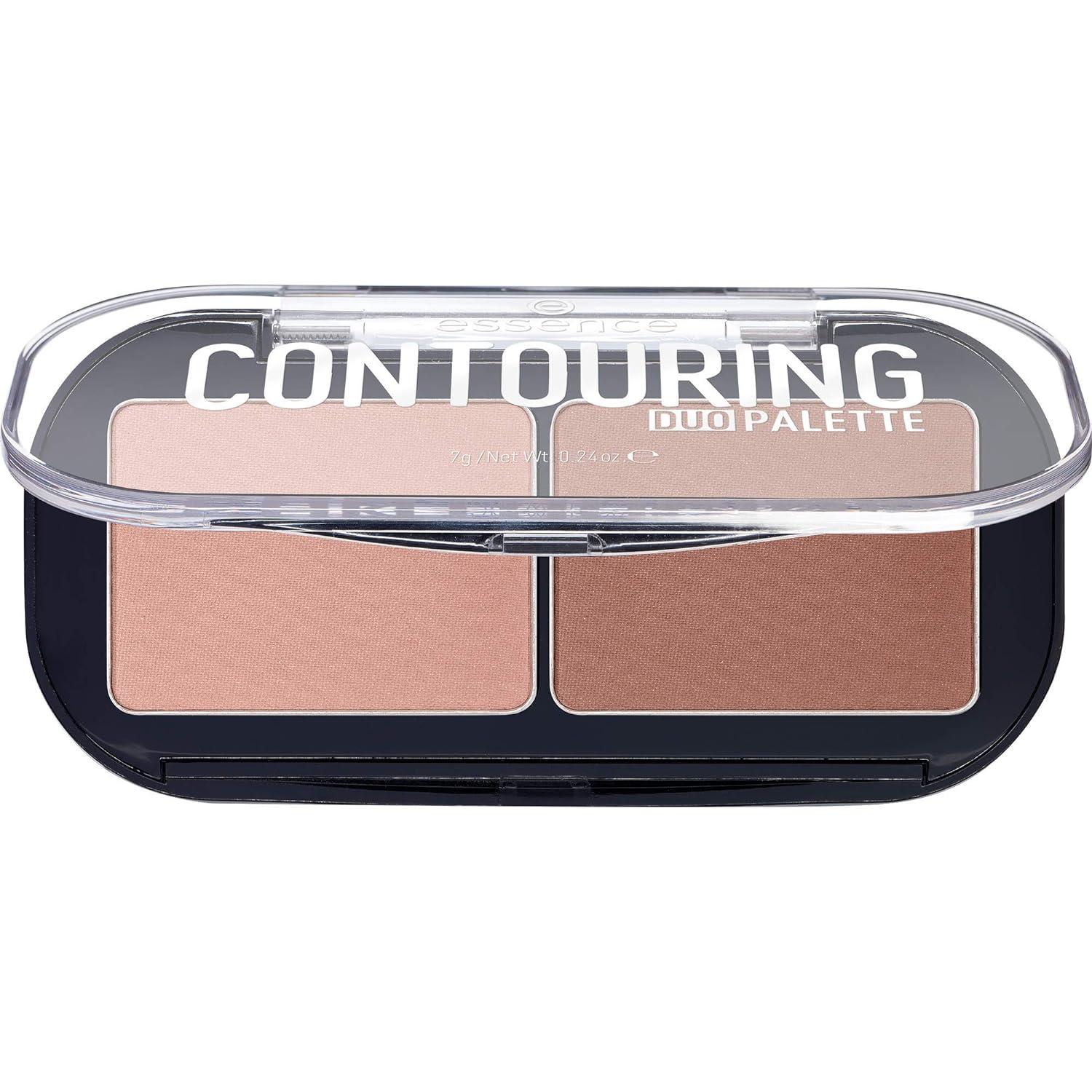 essence cosmetics Essence Contouring Duo Palette, Powder, No. 10 Lighter Skin, Brown, Instant Result, Matt, Vegan, Microplastic Particles Free, Nanoparticles Free (7 G)