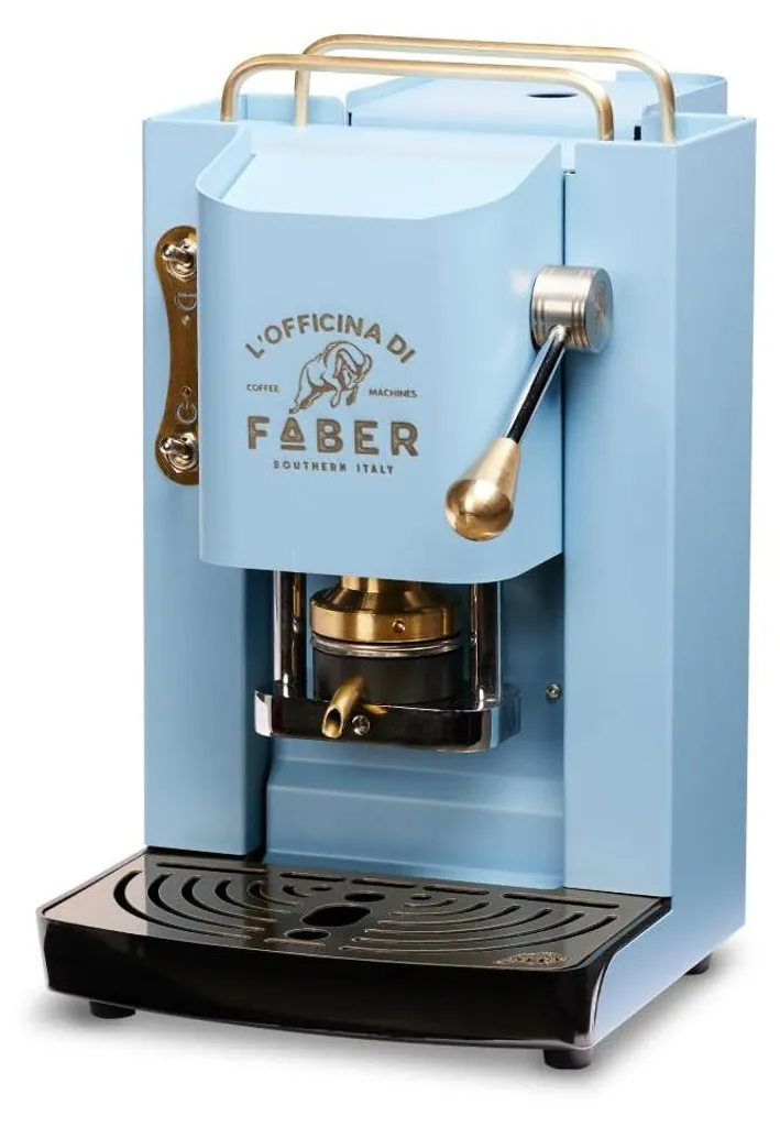Faber Pro Deluxe Torquoise & Brass ESE Pad Espresso Machine