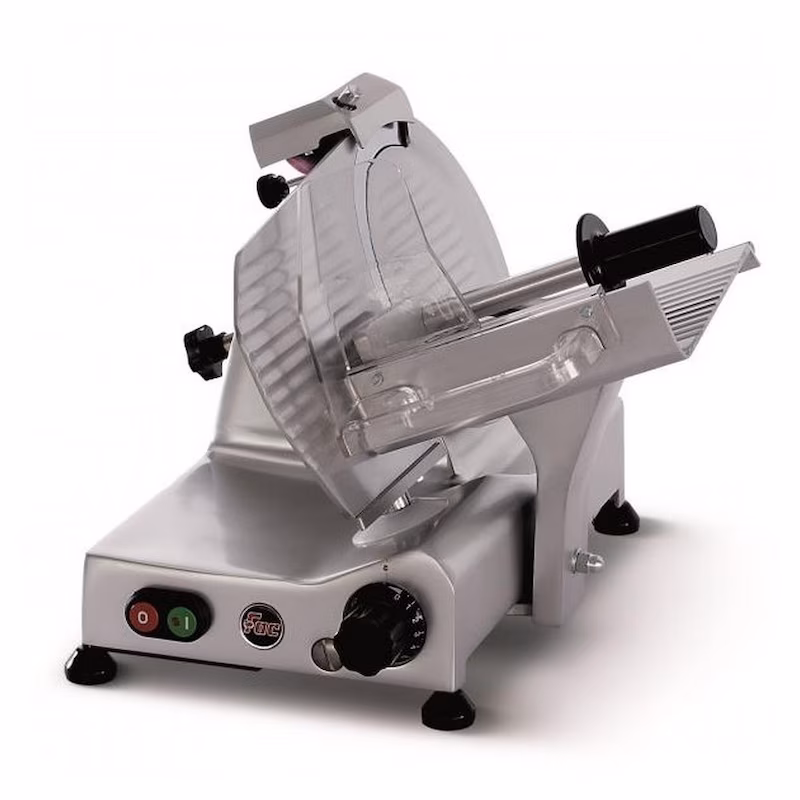 Fac - All-purpose slicer, electric gravity feed, CE Domestic Model S 220 AF with fixed sharpener