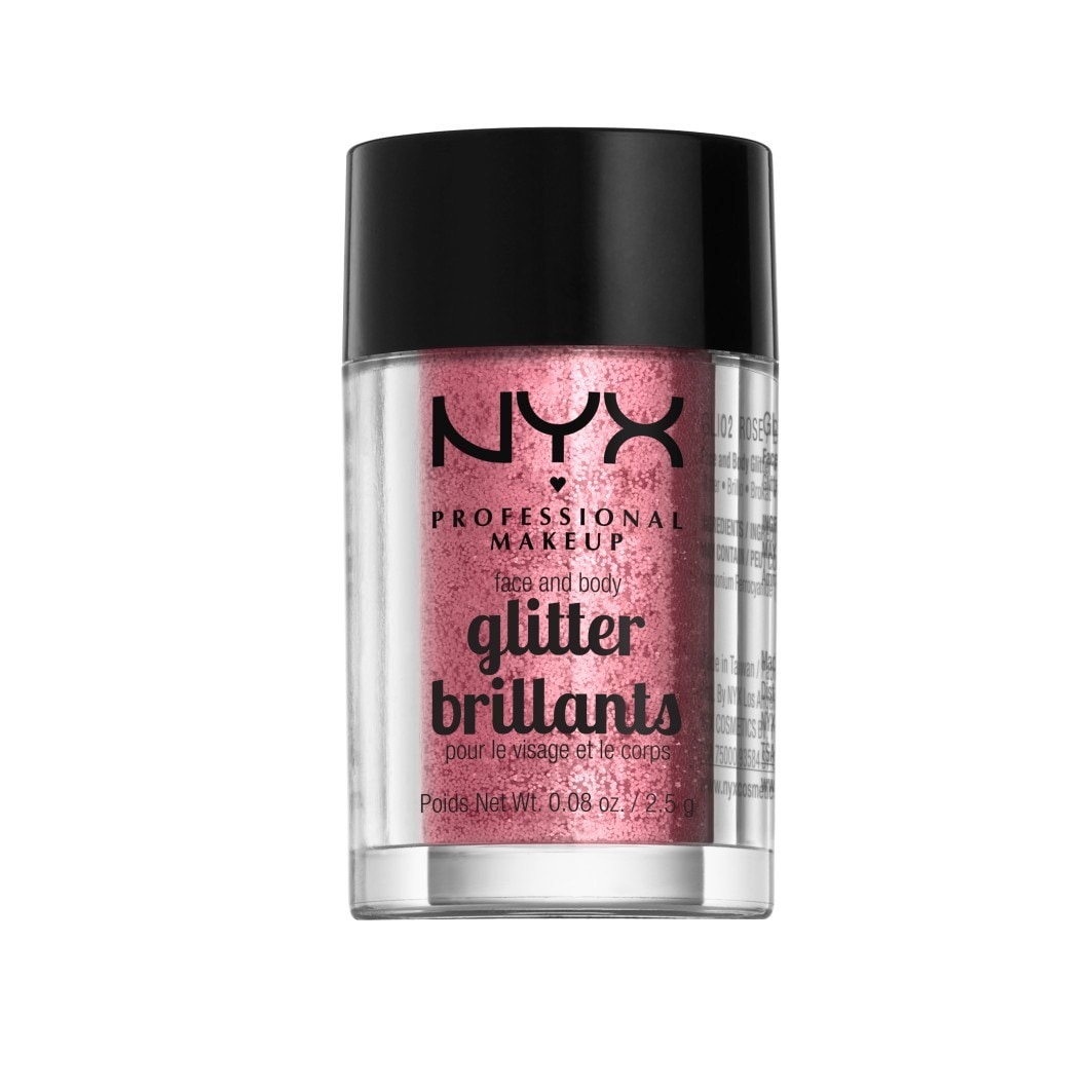 NYX PROFESSIONAL MAKEUP Face & Body Glitter,Rose, Rose