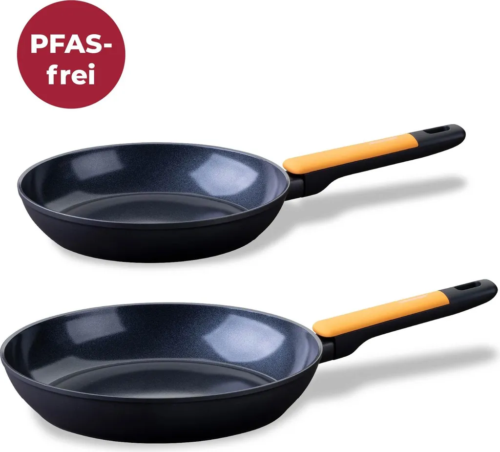 Fackelmann Soft 2-piece frying pan set, forged aluminum, Ø 24 cm & Ø 28 cm, oven-safe up to +150°C