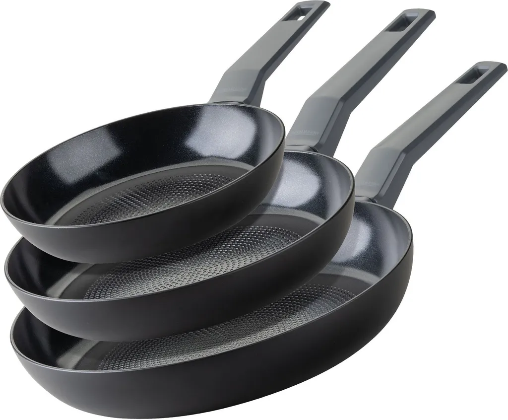 Fackelmann "Statement" frying pan set, 3-piece set made of recycled aluminum with ceramic non-stick coating, ideal for induction and all types of cooktops