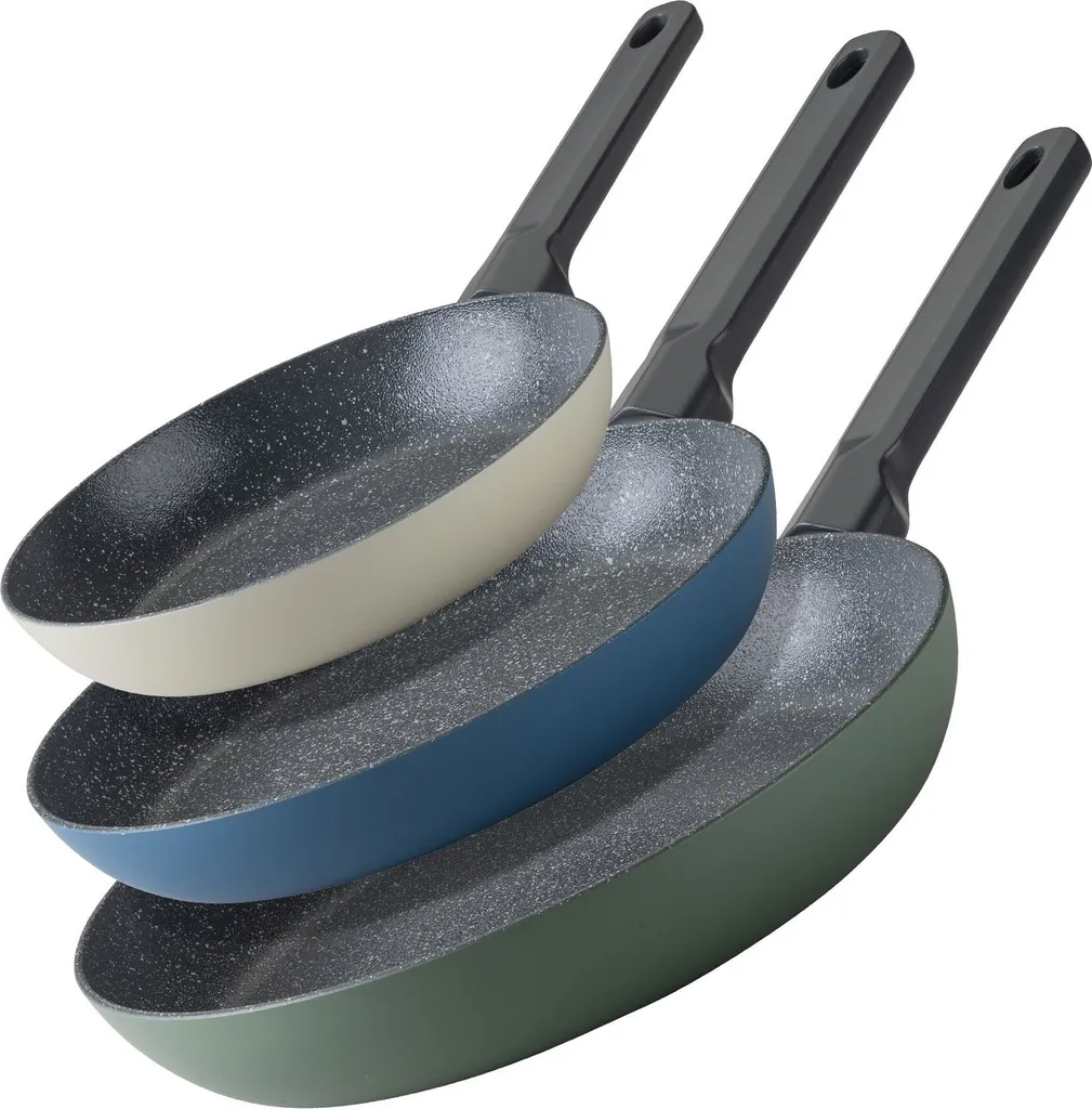 Fackelmann Balance 3-piece pan set in modern colors, ideal for any cooking occasion, suitable for all types of cooktops