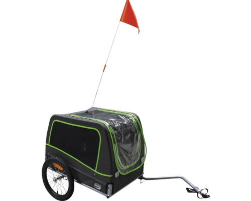 Karlie GO bicycle trailer approx. 130 x 70 x 54 cm, cabin approx. 76 x 53 x 54 cm, for dogs up to 30 kg grey/green