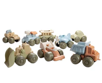 Vehicle set made of bioplastic, 8 pieces