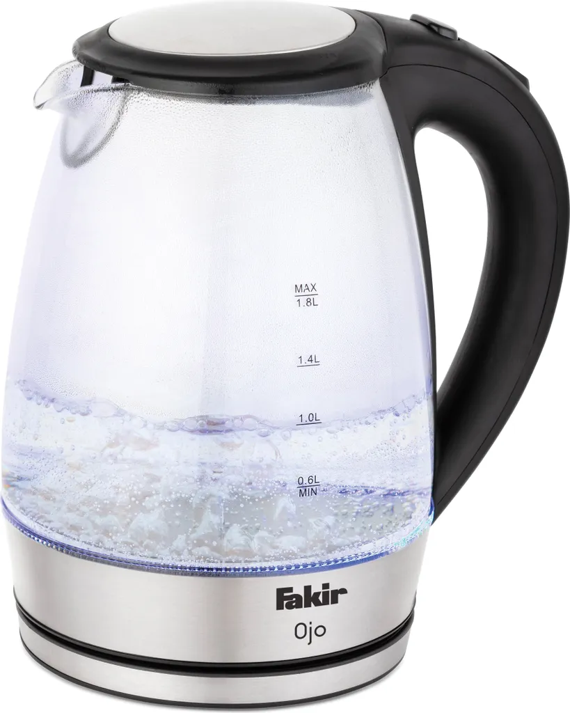 Fakir Ojo 1.8 Liter Glass Kettle, 2200 Watts for Fast Heating, Energy Saving