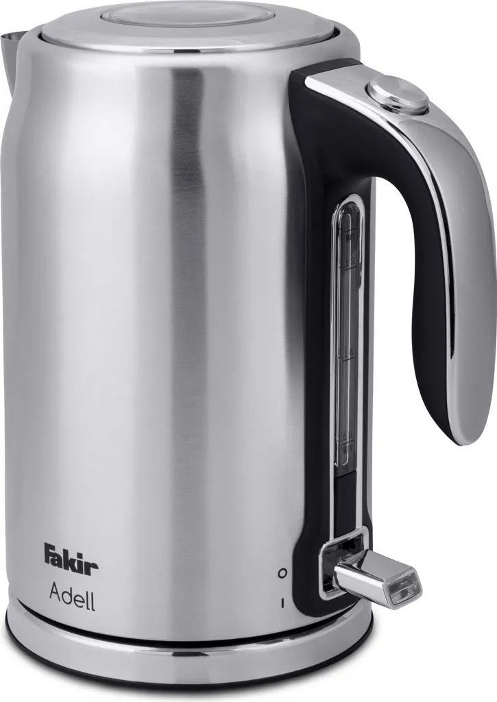 FAKIR Adell Cordless Kettle, 1.7 Liter, Stainless Steel Housing, 2200 Watts, Stainless Steel
